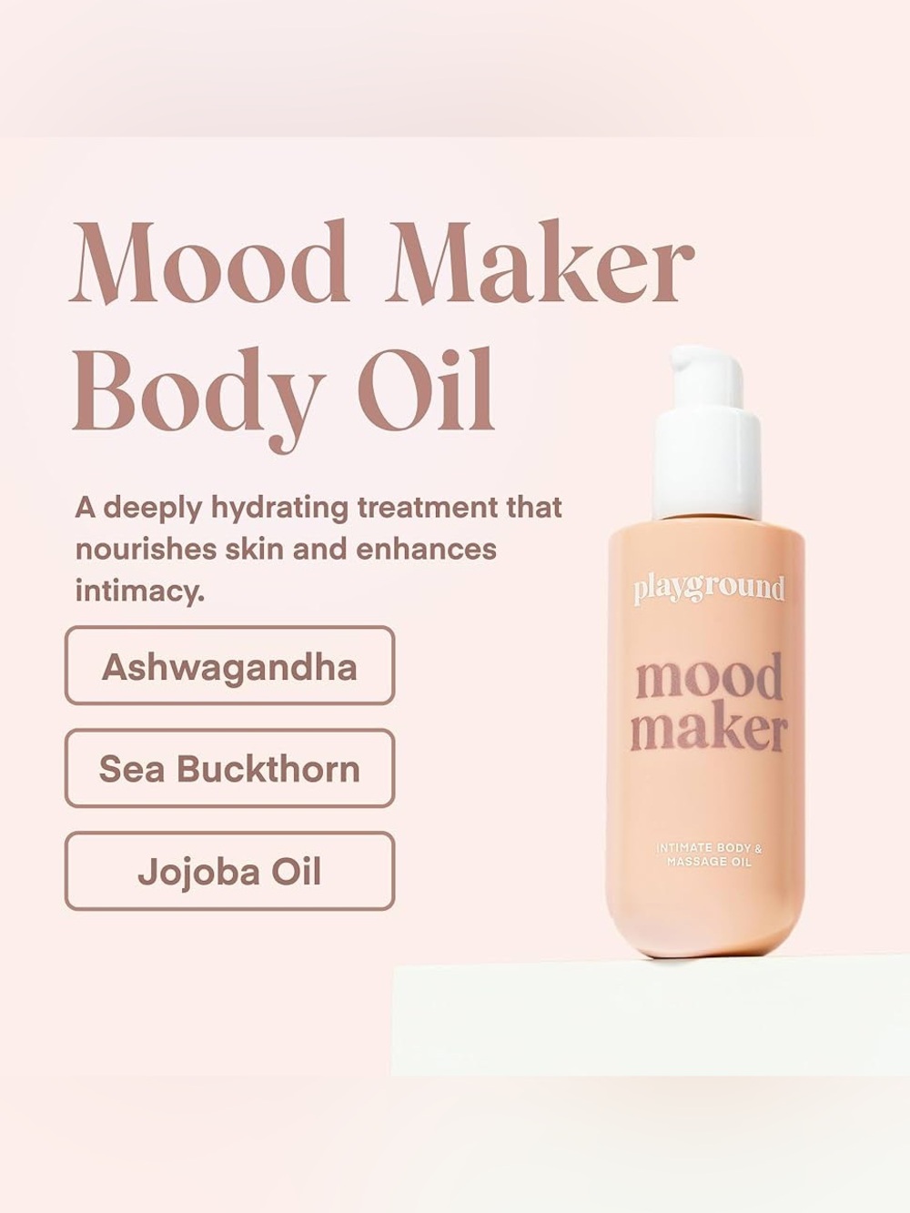 Playground Mood Maker Body & Massage Oil 4 oz NEW!